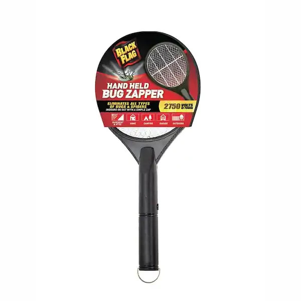 Black Portable Handheld Bug Zapper Insect Killer Racket NEW