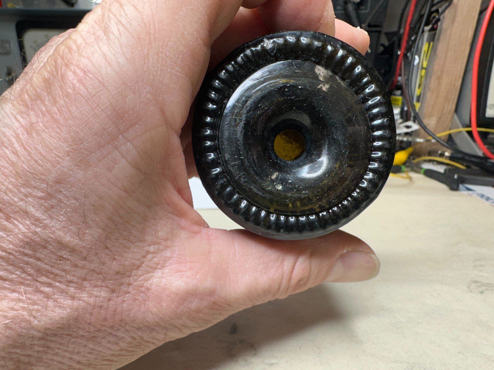 Keene GIII-29 3 Mold Geometric Pattern Inkwell! 1815-1830-ish. Olive Green.