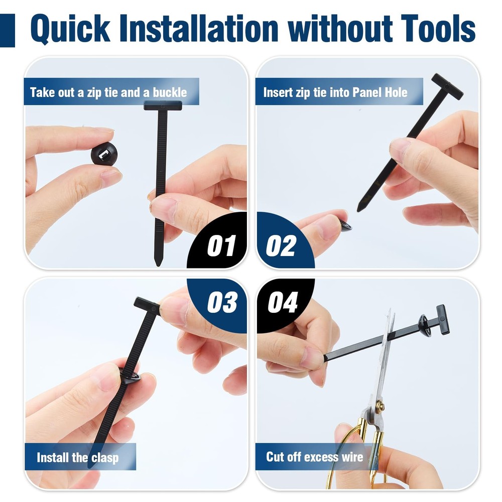 Nylon Universal Cable Tie Buckle, Multi-Functional Black Zip Ties with