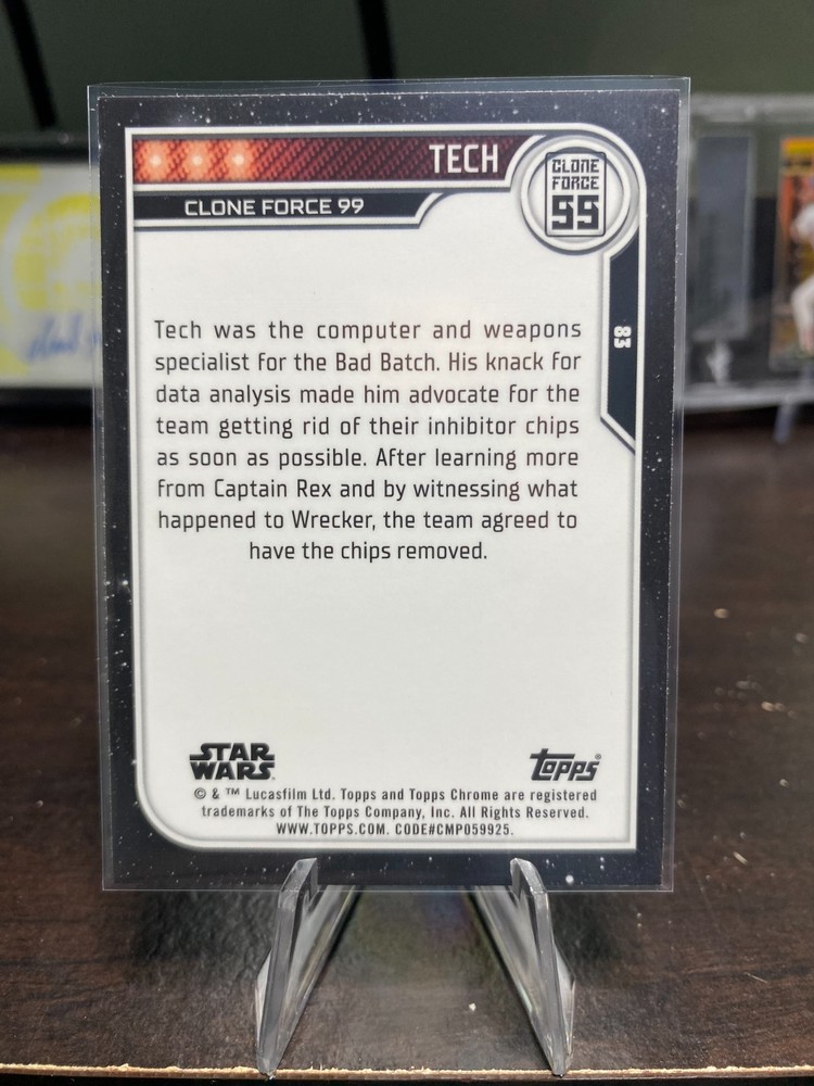 2023 Topps Chrome Star Wars #83 Dee Bradley Baker as Tech