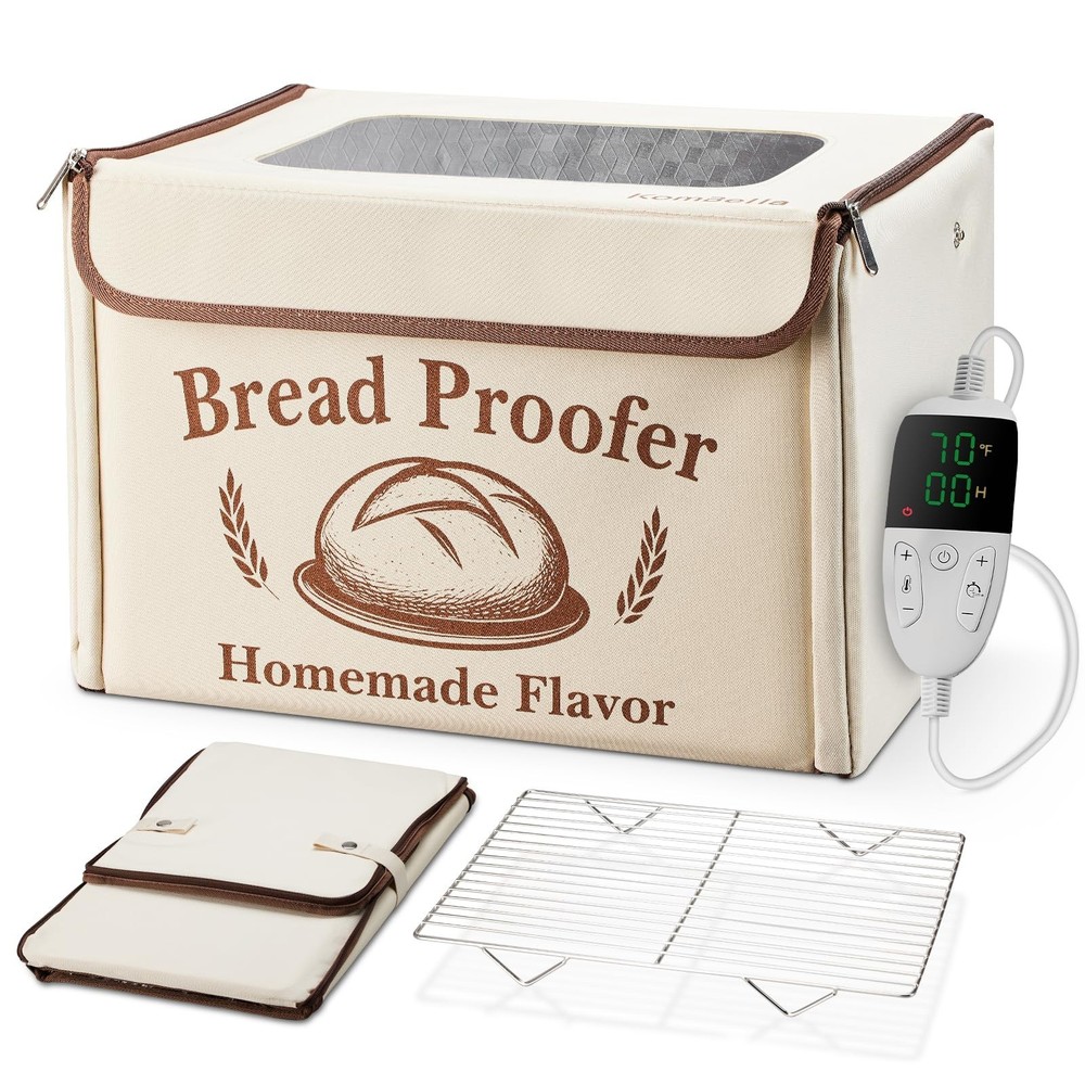 Proofing Box - Foldable Proofing Bread Box with 68-122°F Temp Control & 48H