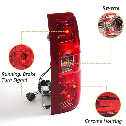 Right Tail light Assembly Compatible with Right (Passenger Side) Red Trim