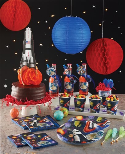 Space Blast 9 oz Hot/Cold Paper Cups 8 Pack Outer Space Science Party Tableware