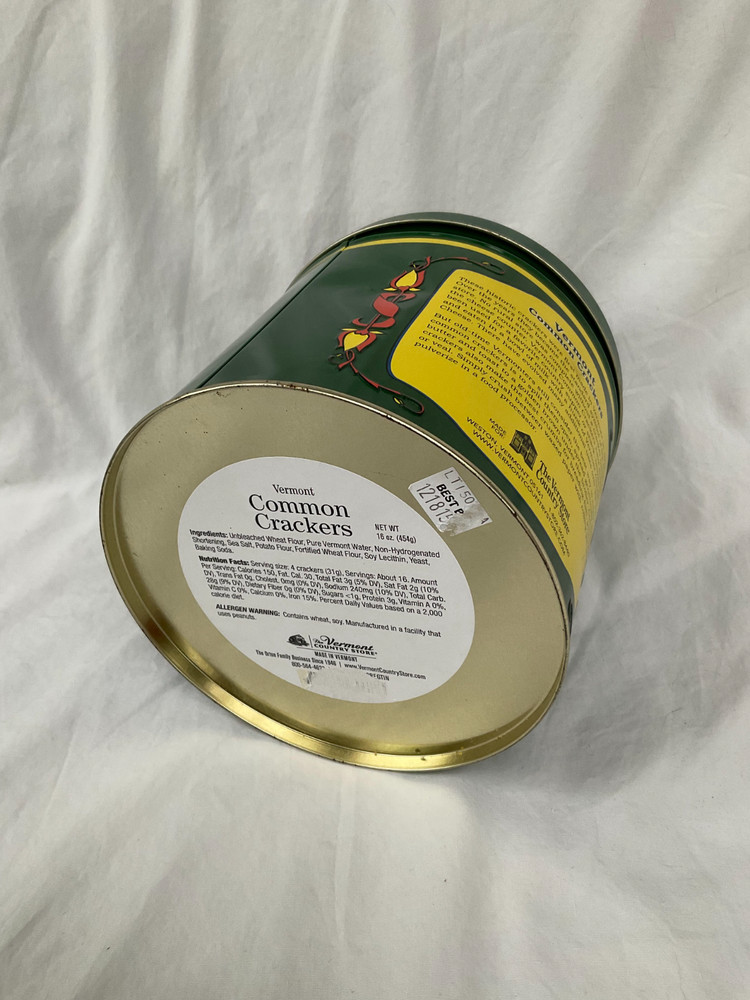 Decorative Vermont Common Crackers tin, 16 oz.