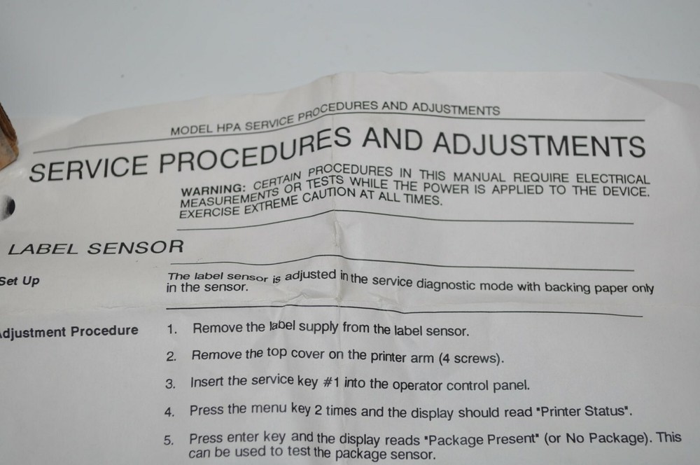 NEW Hobart HPA Printer Paper Label Sensor Replacement Kit Part# ??