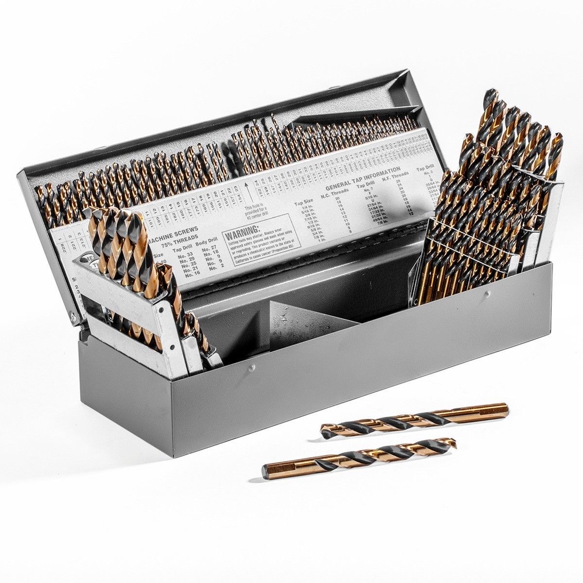 Stark USA 115 PC Piece Metal Fractional Drill Index Chart BIT Set Kit For Steel