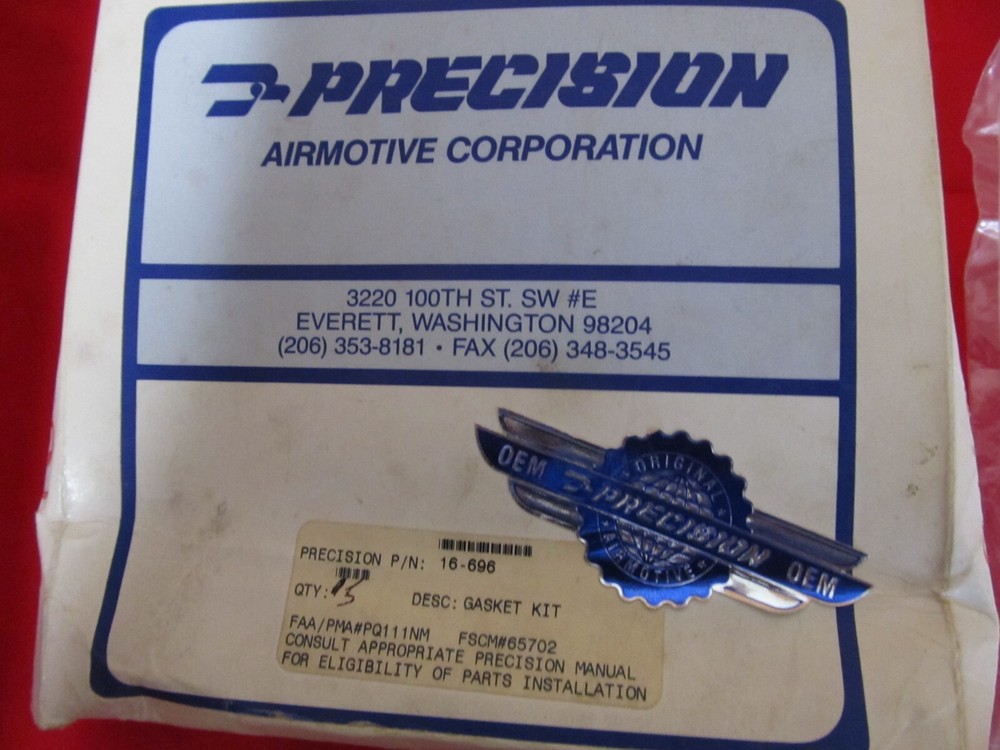 Precision Airmotive Gasket Kit PN 16-696