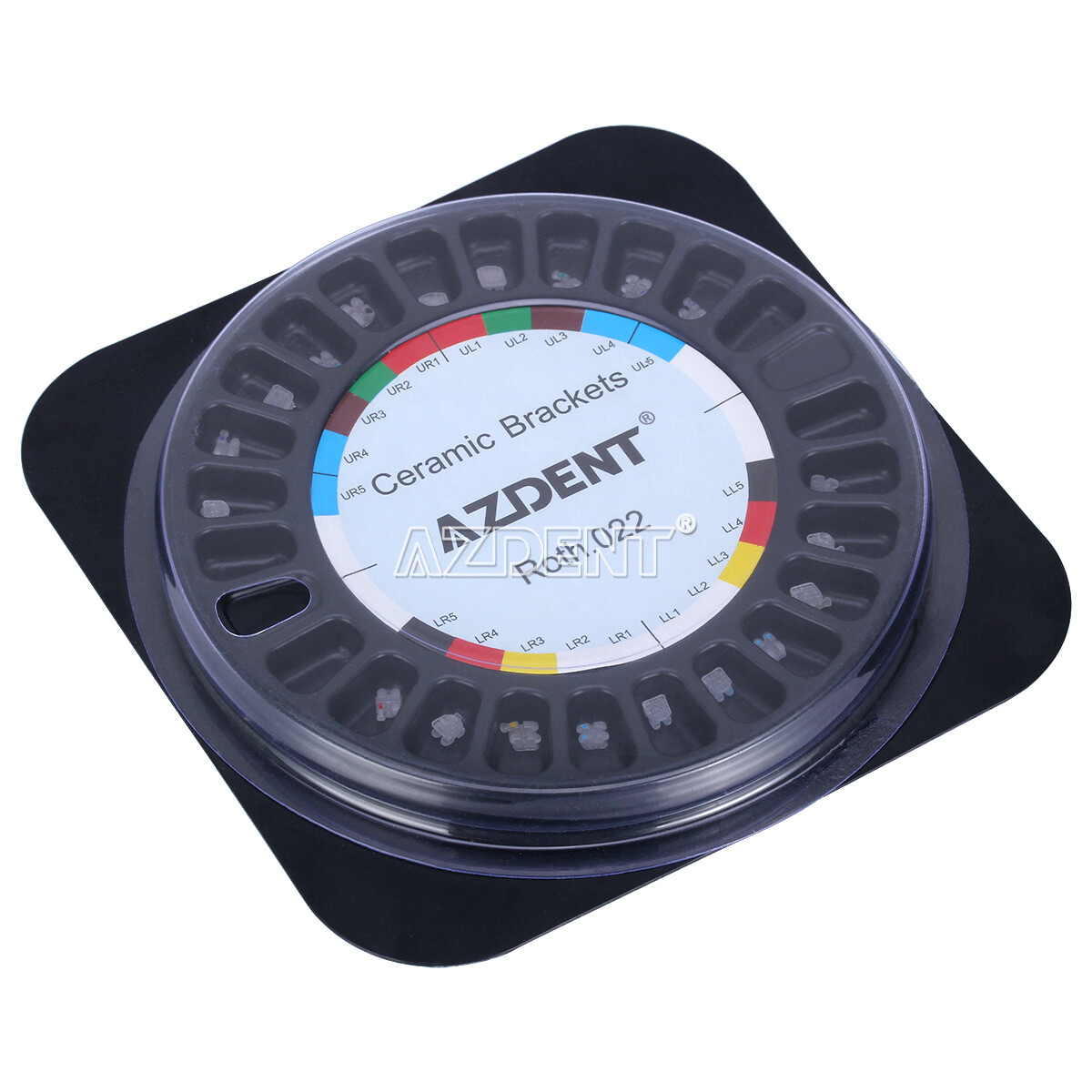 AZDENT Dental Orthodontic Clear Ceramic Bracket Braces Roth Slot.022 Hooks 3 4 5