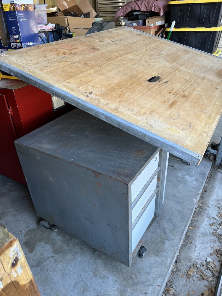 drafting table with Foot Pedals And Assorted Vinyl Rolls