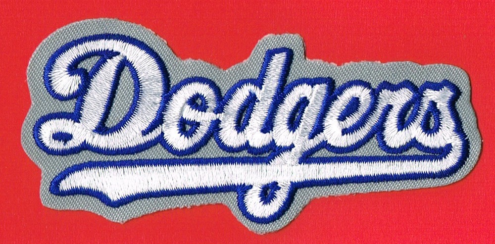 LOS ANGELES DODGERS "Dodgers" SCRIPTED IRON ON EMBROIDERED PATCH