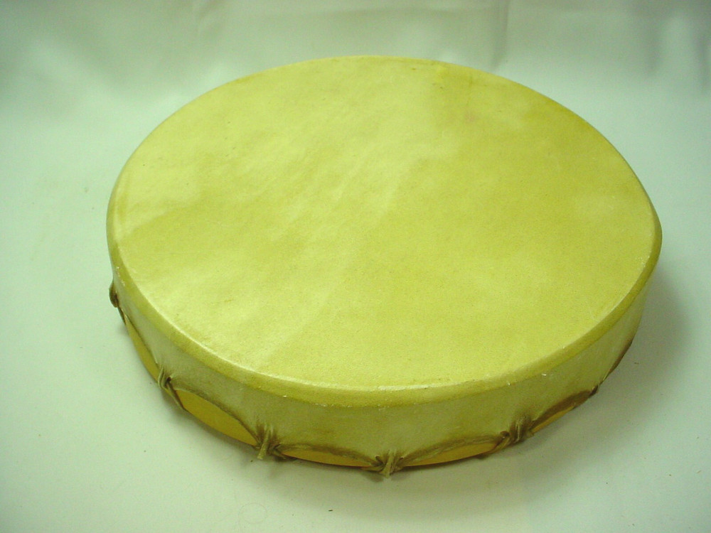 LARGE 14" NATIVE RAW HIDE COVERED DRUM SHAMAN DRUM