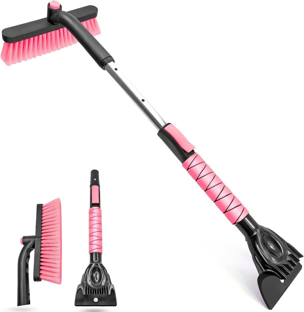33 Inch Snow Brush and Ice Scraper for Car Windshield, Extendable Snow Scrape...
