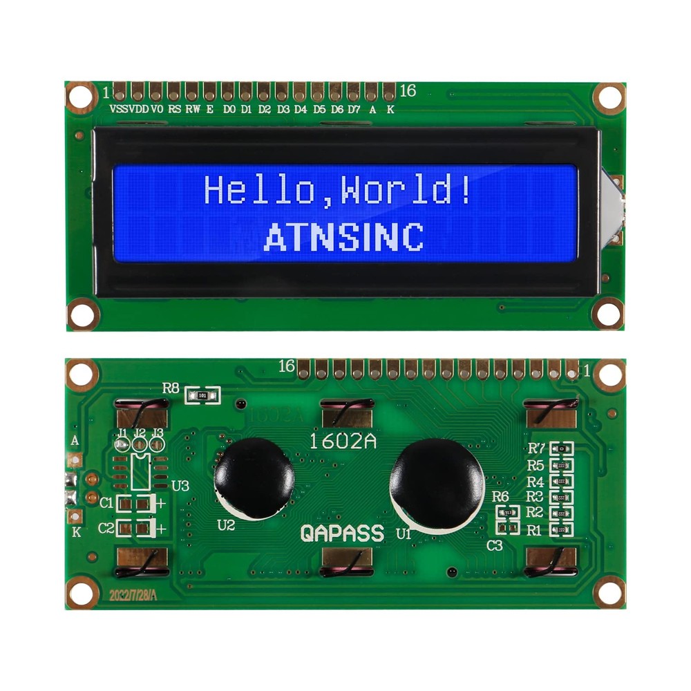 4-Pack 16x2 LCD Display Module I2C Blue Backlight for Arduino DIY IoT Projects