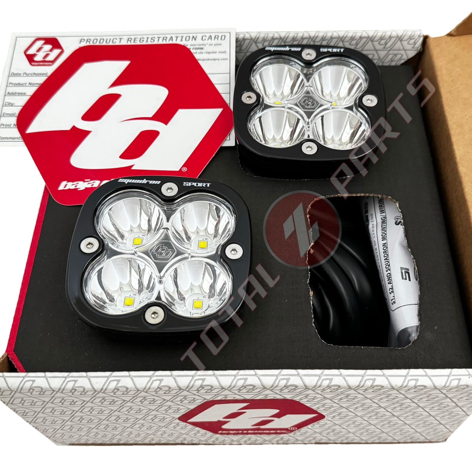 Baja Designs® Squadron Sport Clear Spot LED Light Fog Pods Kit Pair w/ Harness