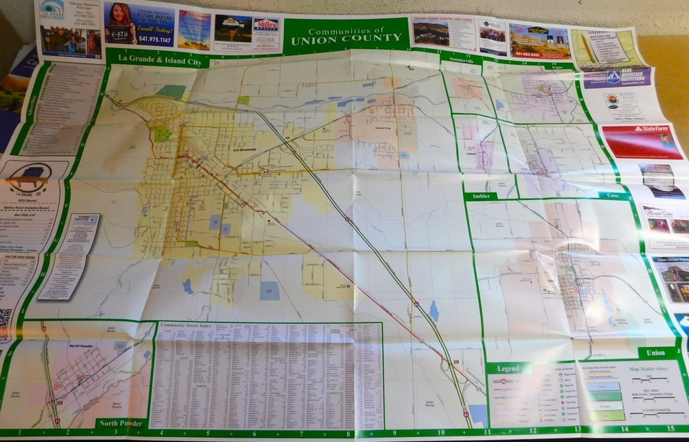 Map of Union County, Northeast Oregon