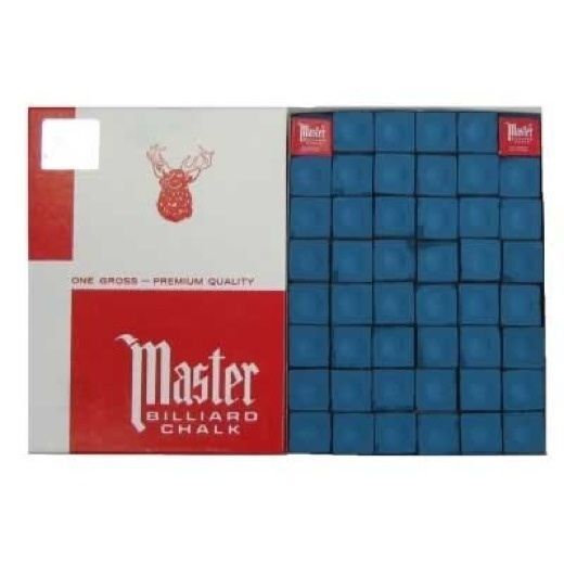 Master Pool Cue Chalk - Gross 144 Pieces - Blue - SHIPS SAME/NEXT DAY!