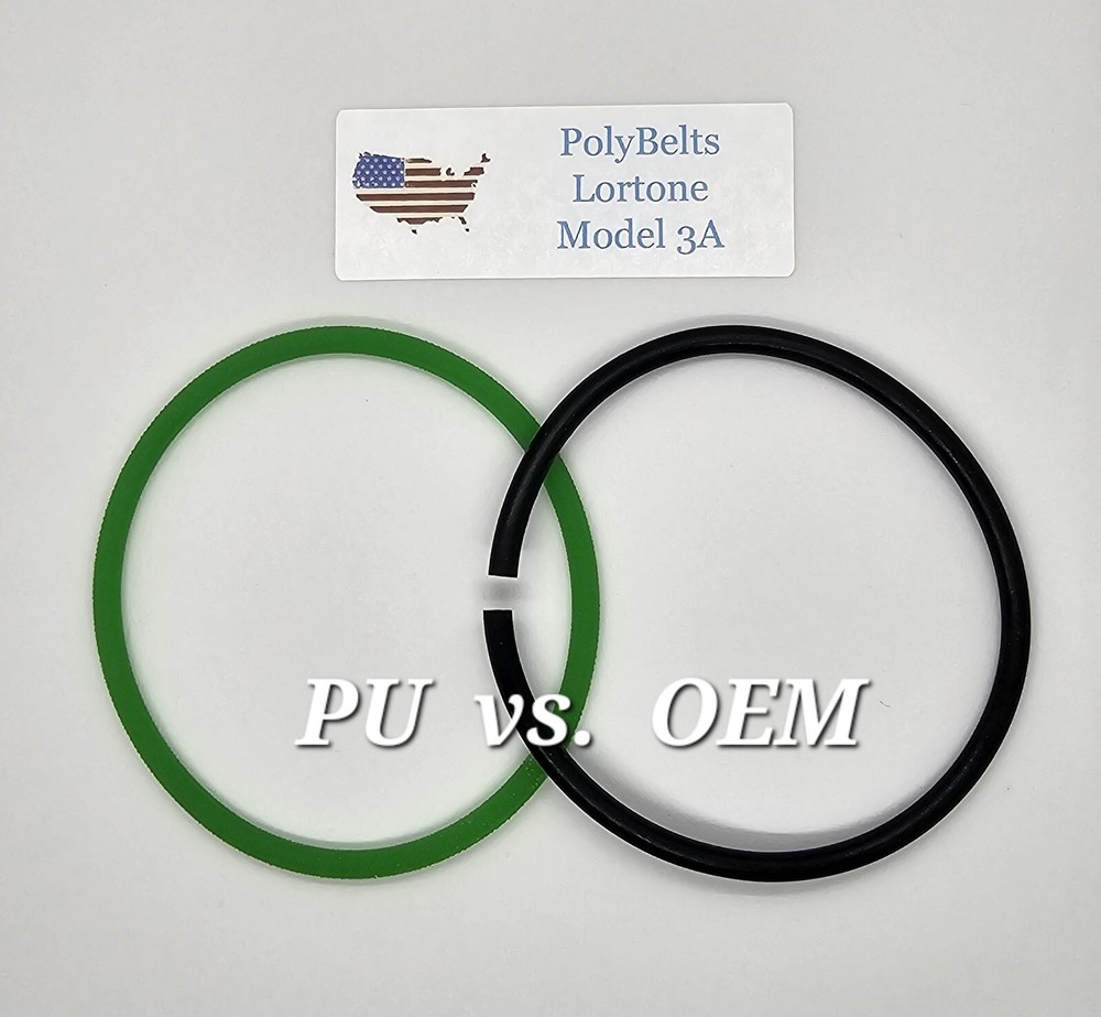 Lortone Model 3A Replacement Belts. 2 Pack. Polyurethane.
