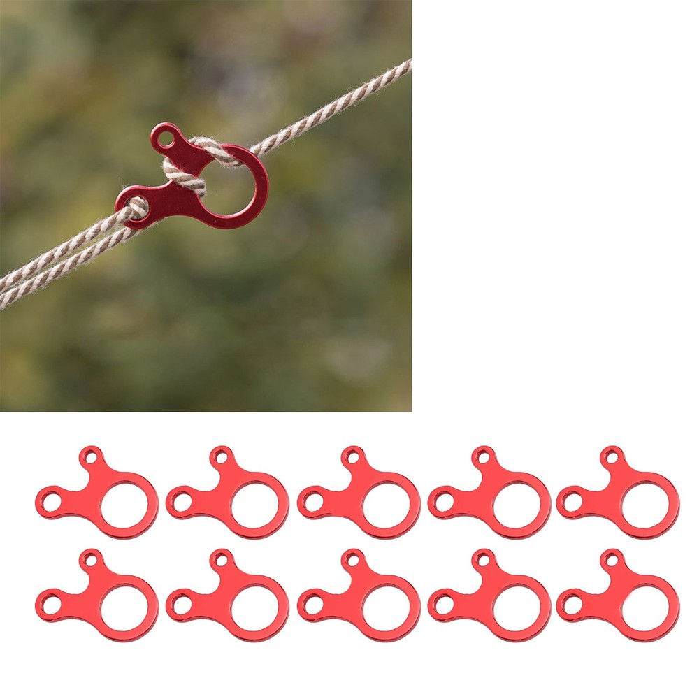 3 Hole Rope Tensioner Guy Line Adjuster For Camping Red