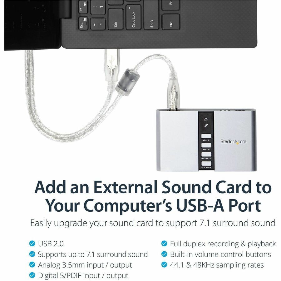 StarTech.com 7.1 USB Audio Adapter External Sound Card