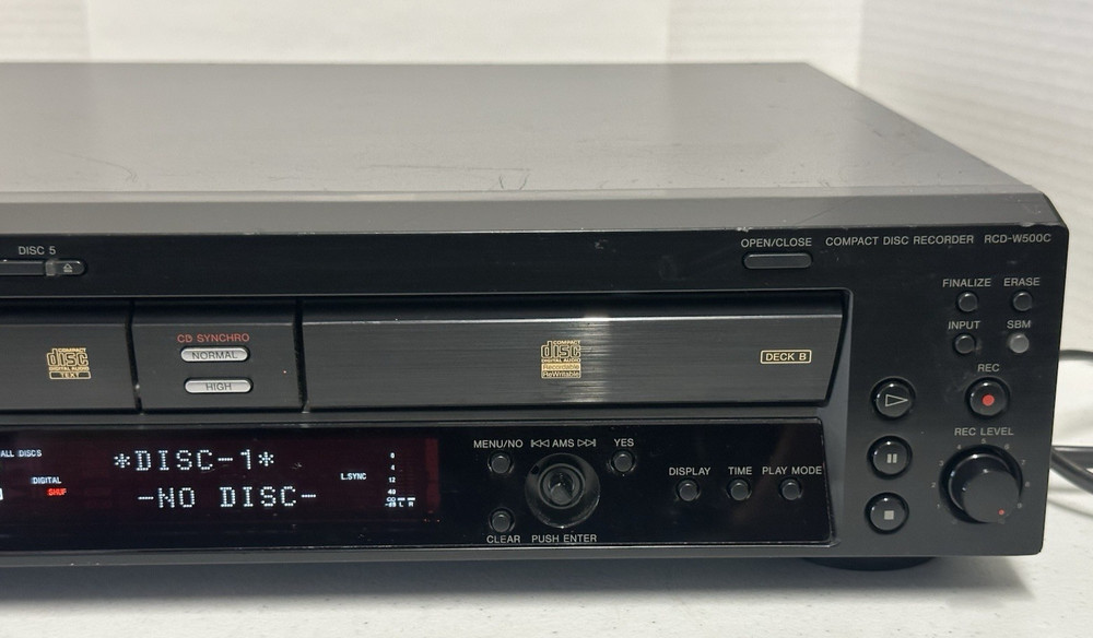 Sony RCD-W500C CD Changer and Recorder Deck A Does Not Open Close