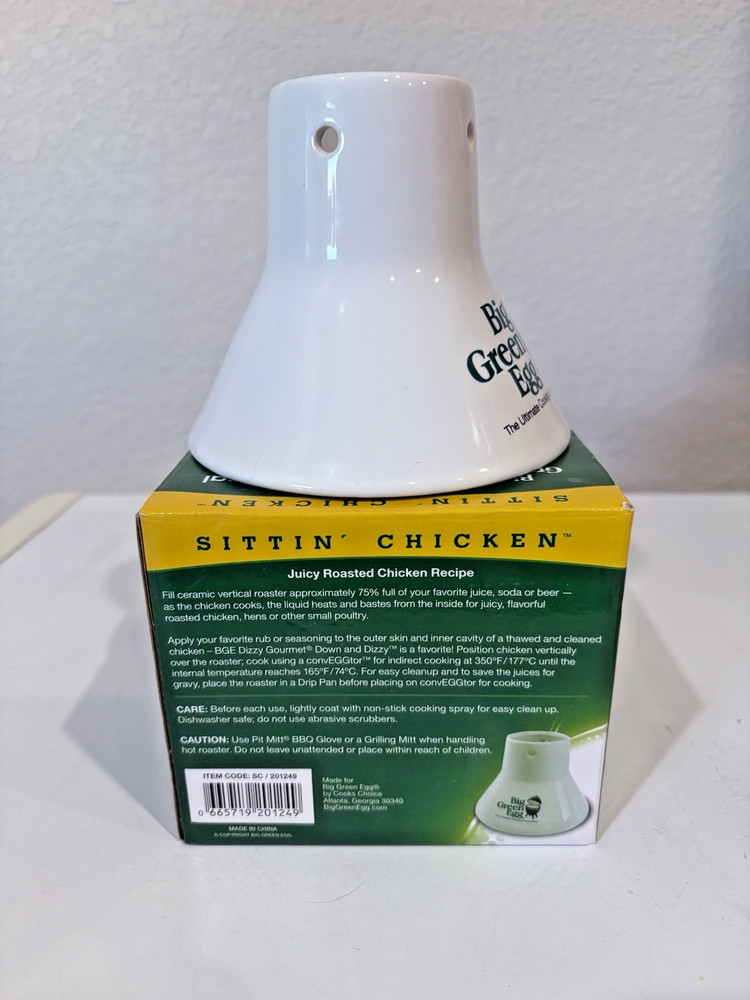 Big Green Egg Ceramic Chicken Roaster - New
