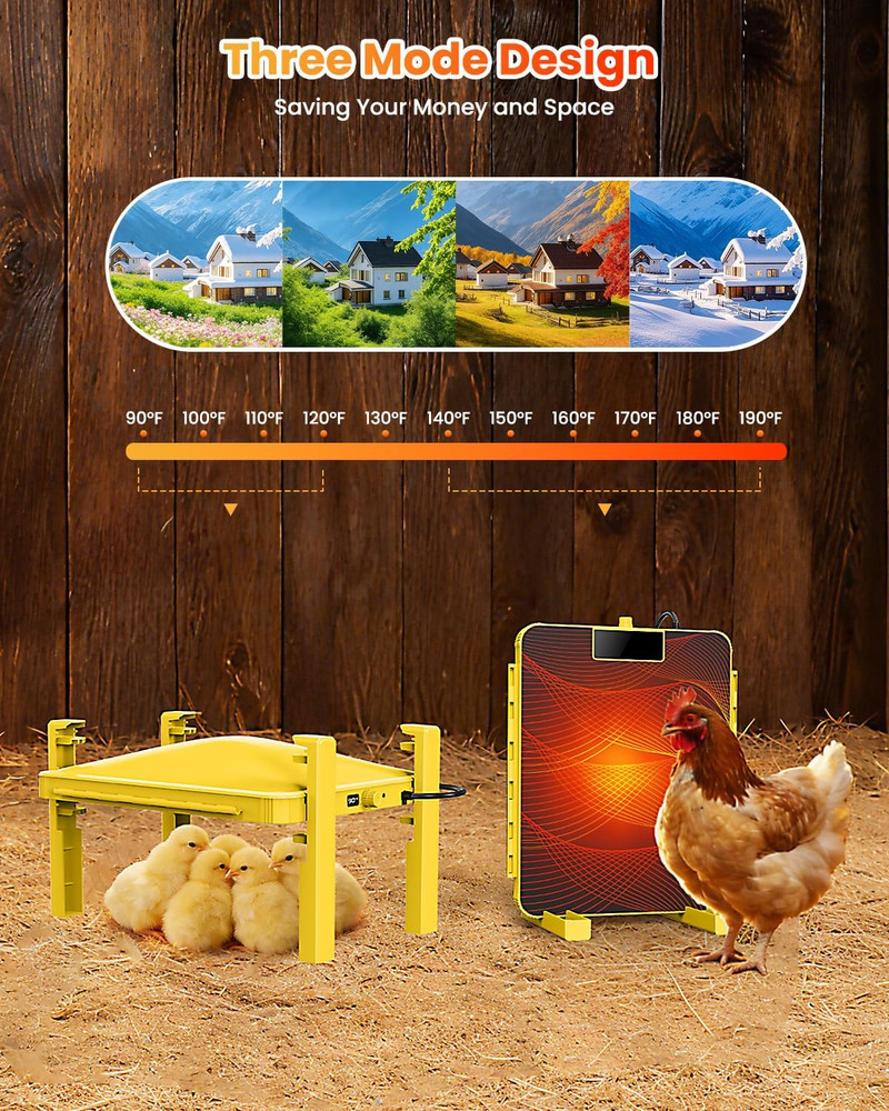 Brooder Plate for Chicks,200W Chick Heat Plate,Brooder Heater with Adjustable Te