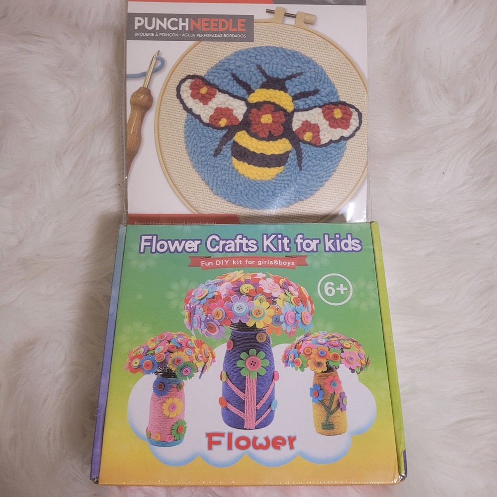 DIY Flower Craft Kit & Punch Needle Kit NEW BUNDLE/R2S1