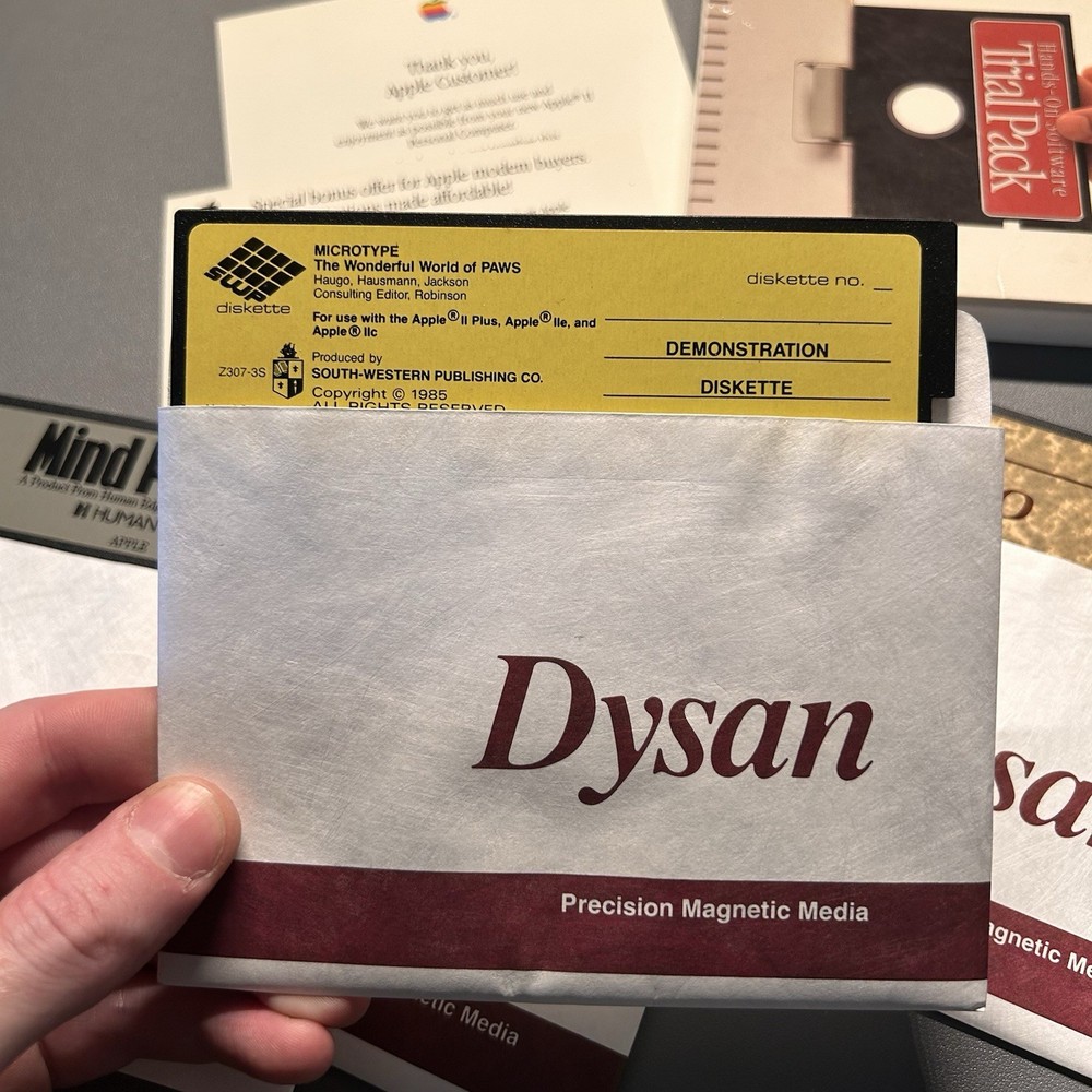 Vintage Apple Hands On Software Trial Pack Floppy Discs For Apple IIc Computer