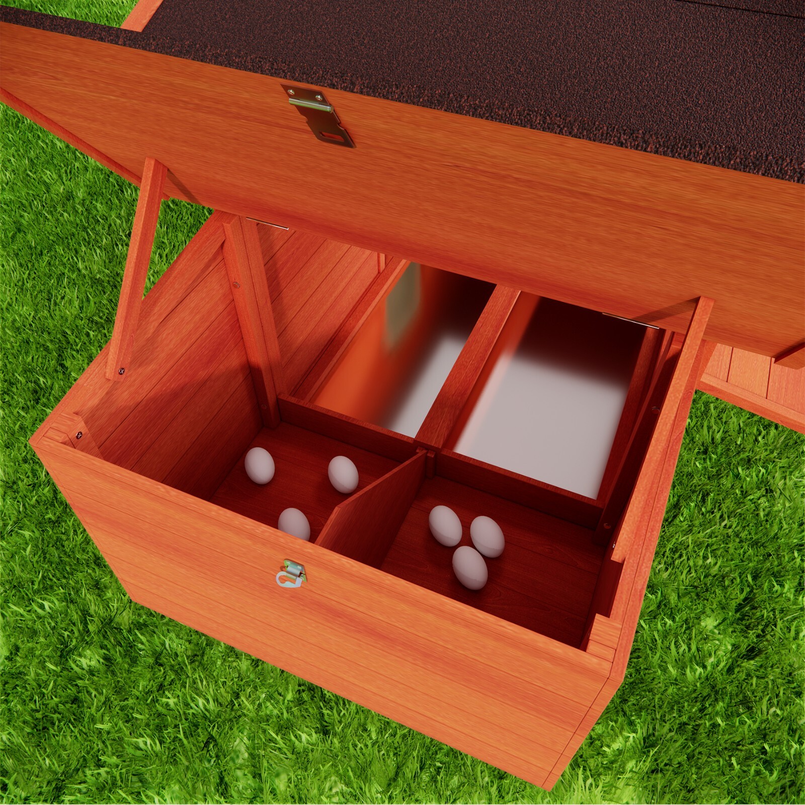 11.12ft² Wooden Chicken Coop Large Outdoor Hen House Poultry Cage W/ Nesting Box