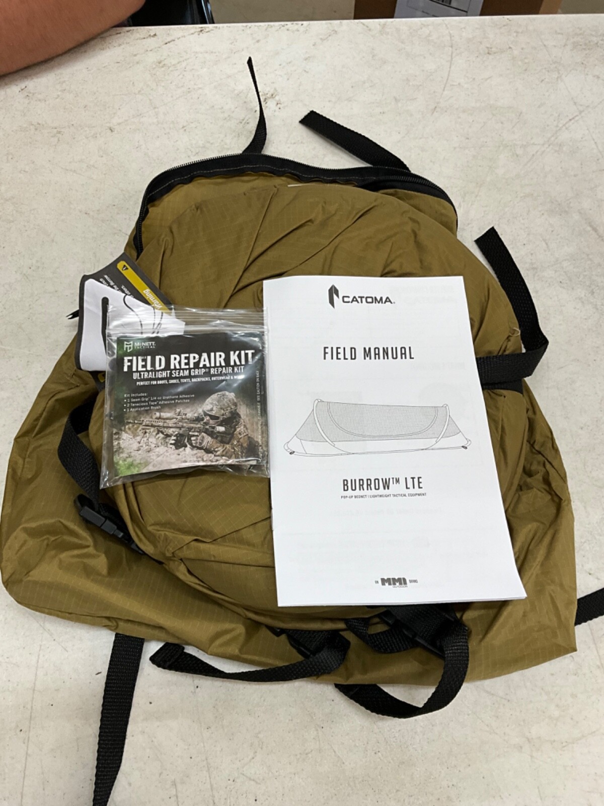 Catoma Burrow LTE Lightweight Tactical Pop-Up Bednet - Coyote