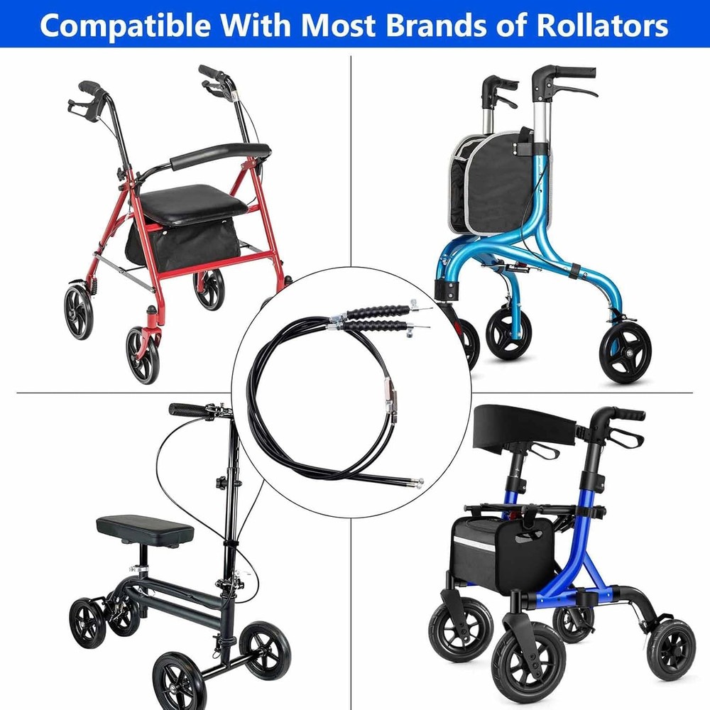 2 PCS 41” Rollator Brake Cable Drive Replacement for Black