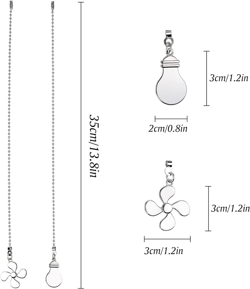 4PCS Ceiling Fan Pull Chain,14" Ceiling Fan Chain Extra Long with 4 Leaf Light B