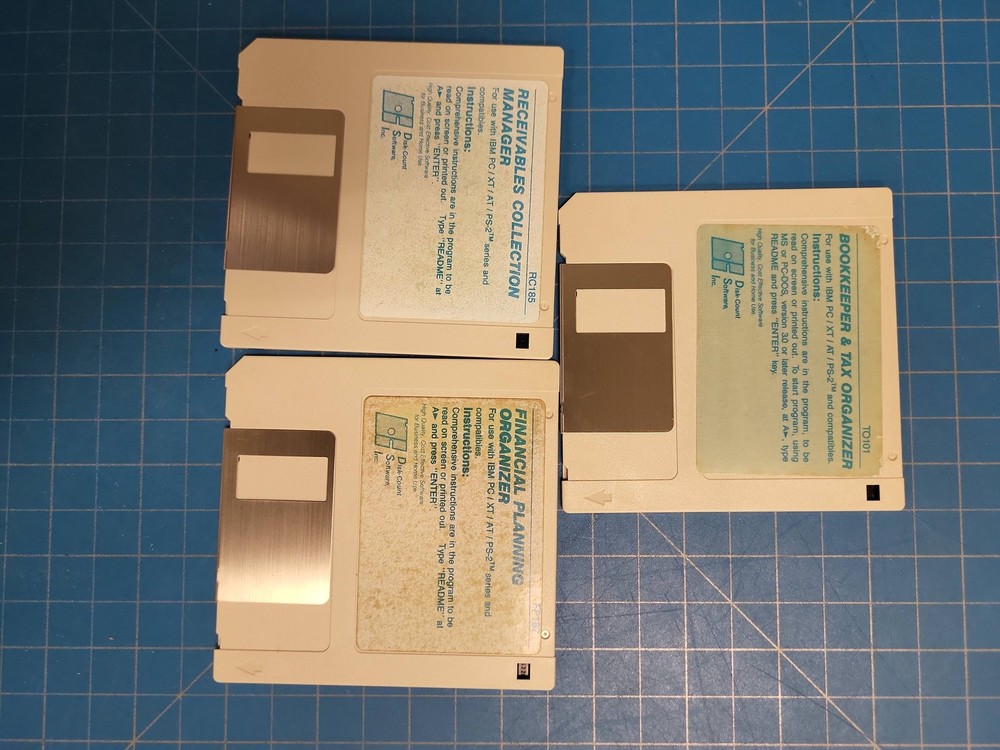 Disk-Count Software IBM PC 3 Disk Lot Receivables Collection Financial