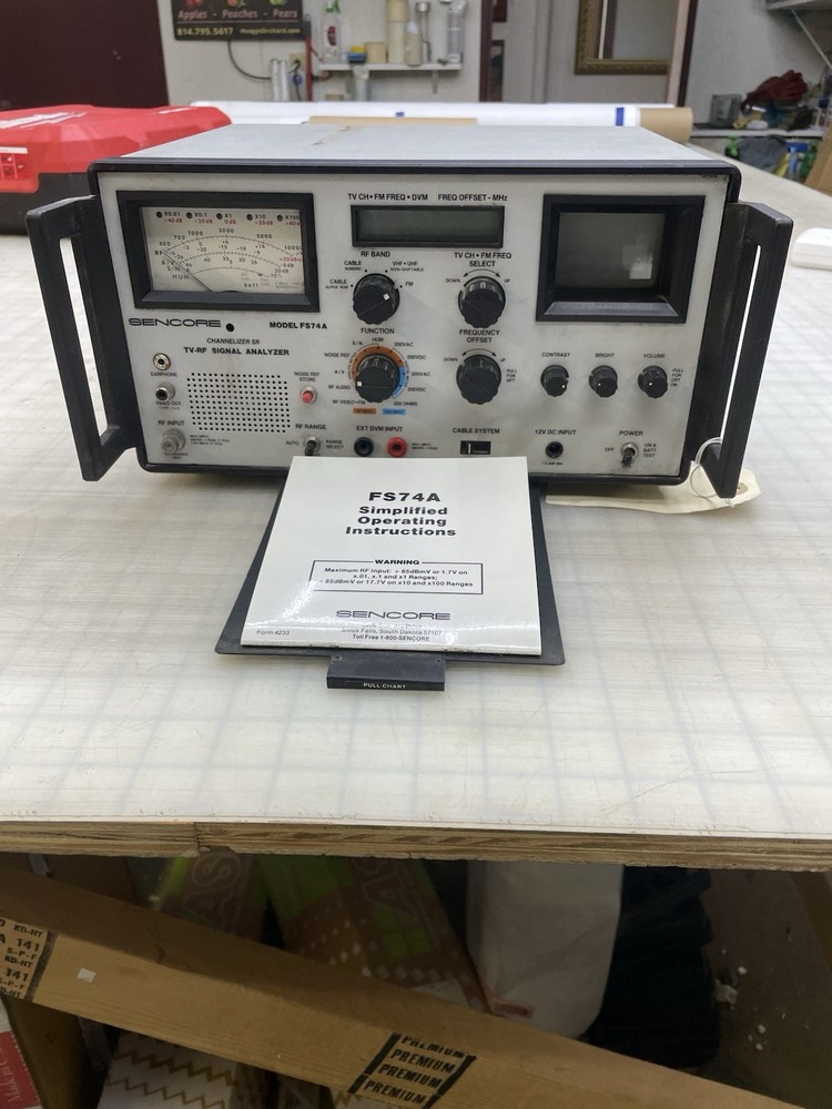 Sencore TV-RF Signal Analyzer Model FS74 A Not Tested