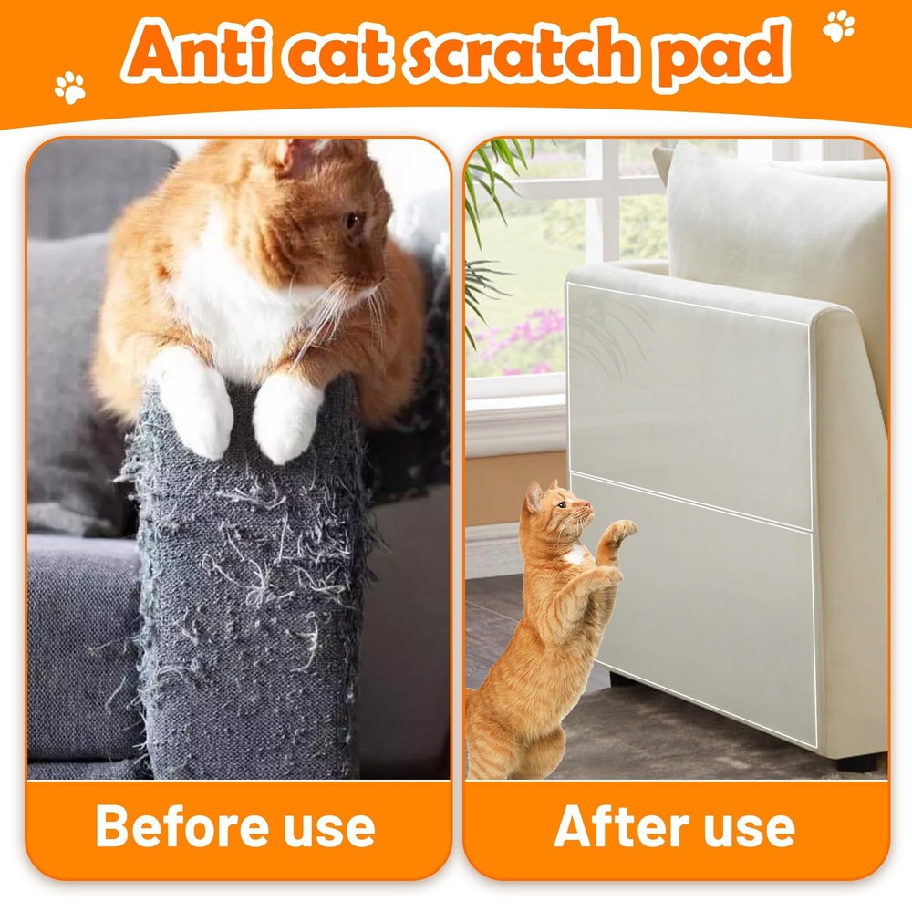 Cat Scratch Furniture Protector, 12 Pack Large, transparent