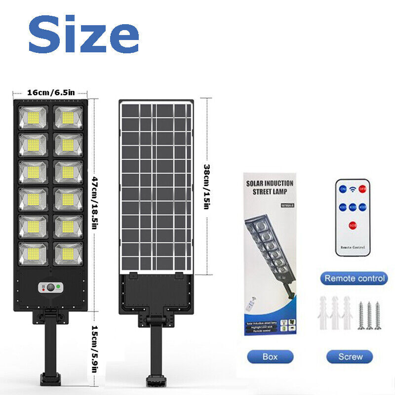 Commercial 1000000LM LED Outdoor Dusk to Dawn Solar Street Light Road Area Lamp