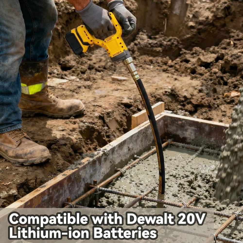 Handheld Concrete Vibrating Tool, Compatible with Dewalt 20V Battery......