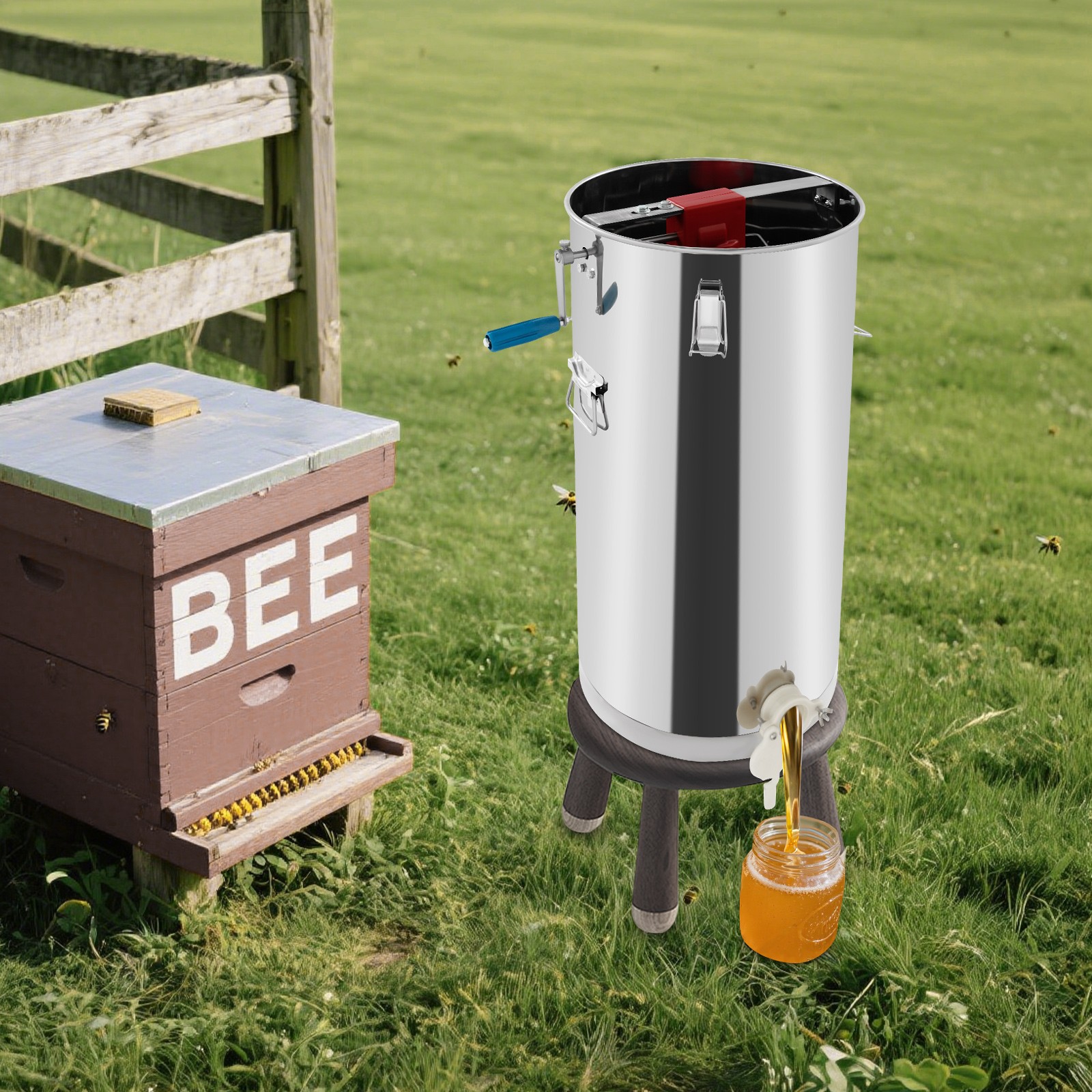 Manual Honey Spinner, Manual Beekeeping Extraction Tool, Honeycomb Spinner