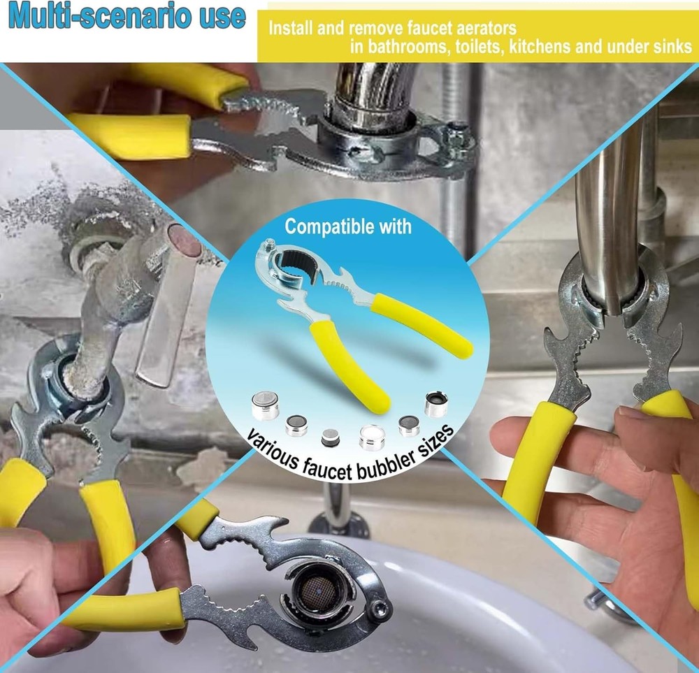 Faucet Wrench Aerator Removal Replacement Tool Kitchen Bathroom Sinks