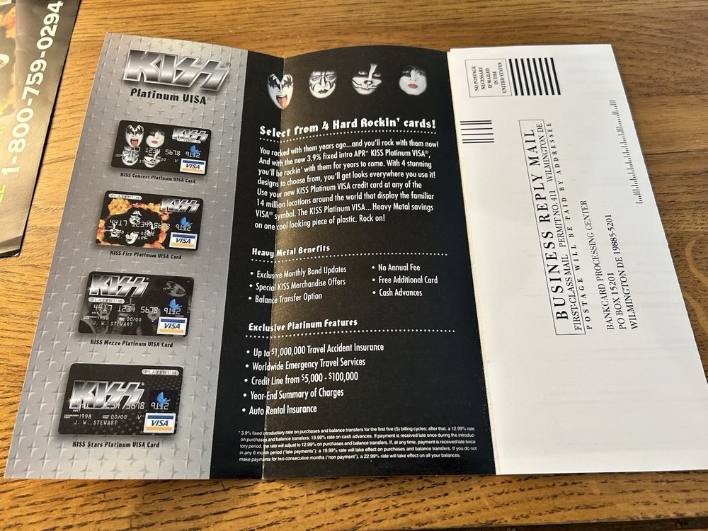 Kiss Platinum Visa Credit Card Flyer Application Lot Of 2 3.9%APR!