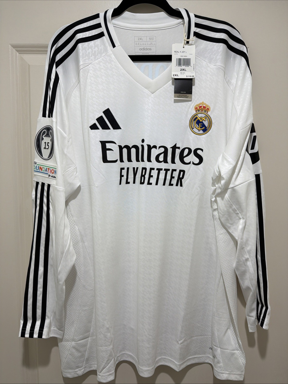Modric #10 Mens 2XL Adidas Real Madrid UCL Home Fan Jersey