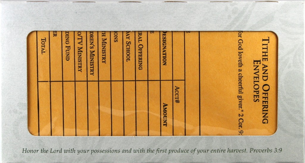 Tithe & Offering Envelopes NEW Standard Bill Size Package Of 100 2 Cor. 9:7