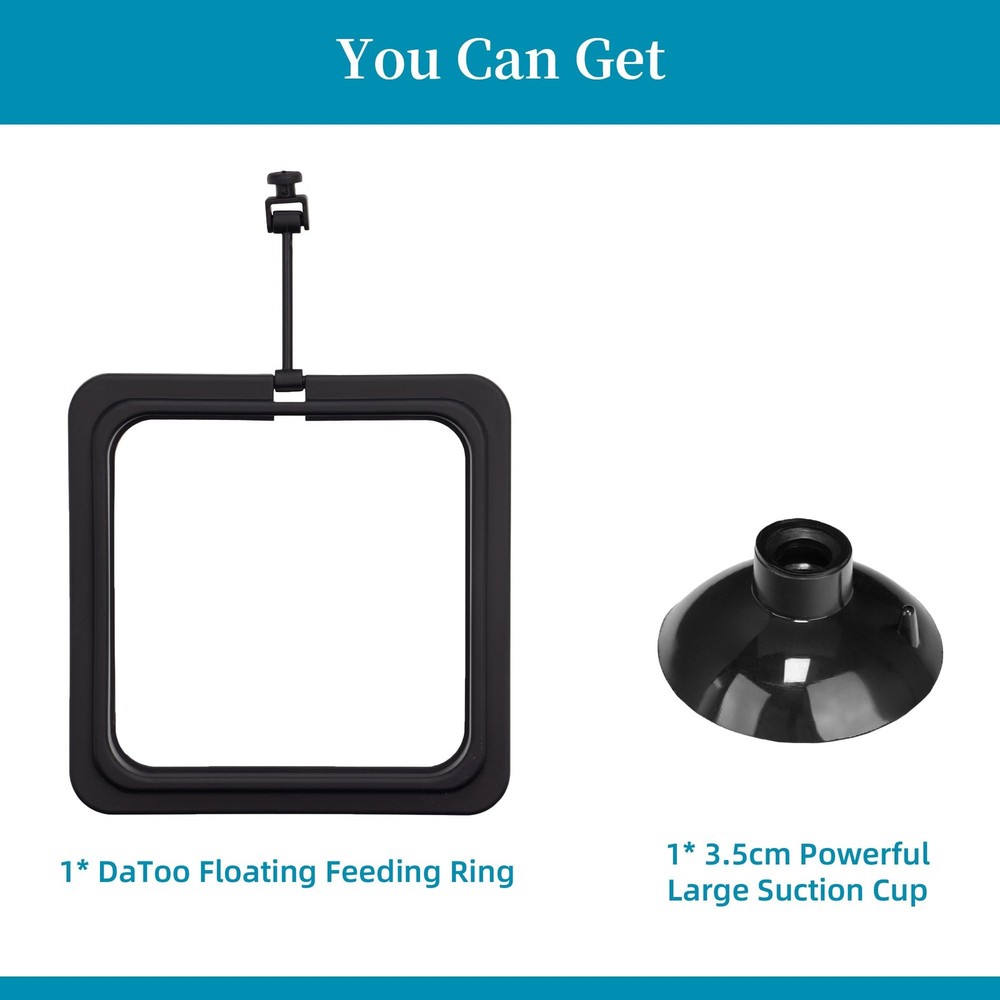 DaToo Fish Feeding Ring Aquarium Square Floating Food Feeder Circle black