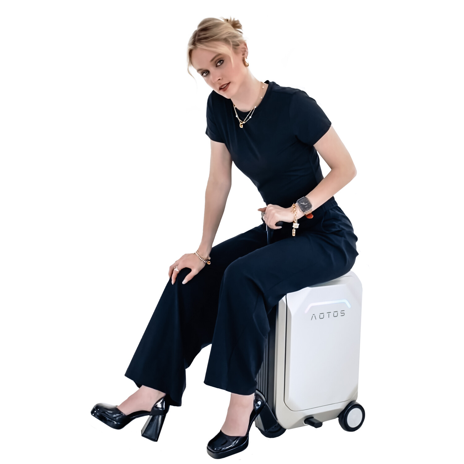 Smart Rideable Suitcase 31L 20 Inch Electric Luggage Scooter Lightweight + APP
