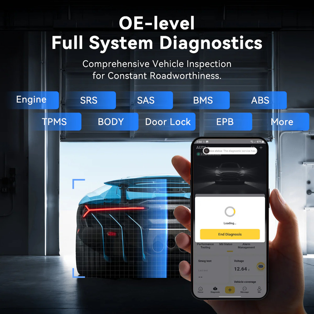 MUCAR BT200 Max Automotive OBD2 Code Reader Lifetime Free AI Diagnostic Scanner