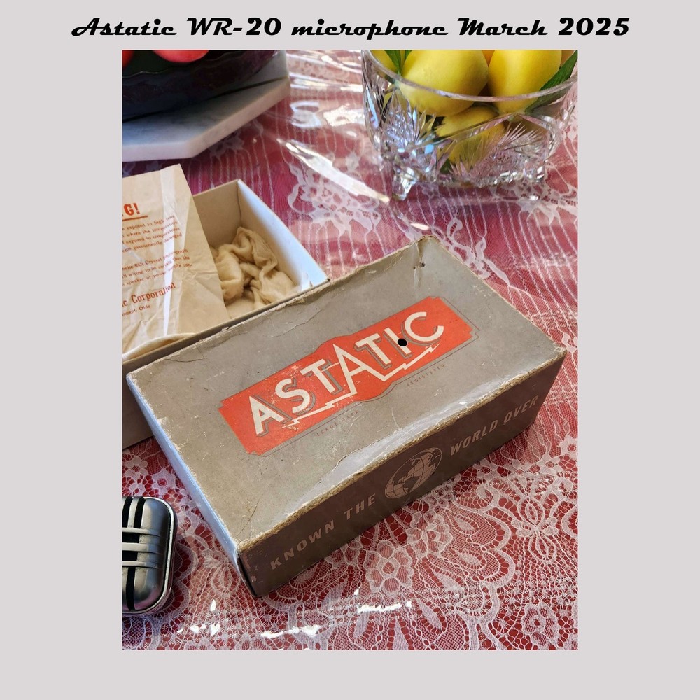 Astatic WR-20 Dual Crystal Microphone. Untested. Original Box with Extras