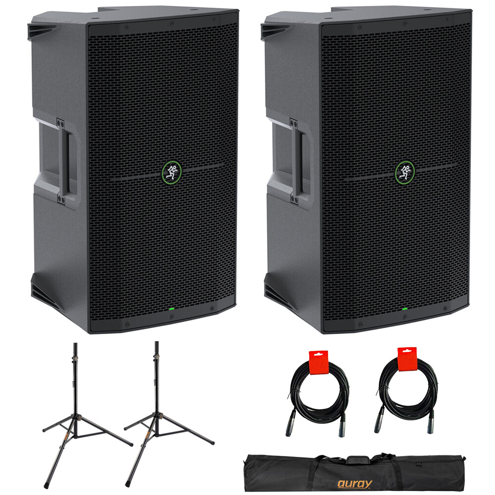 Mackie Thump215XT 1400W 15" PA DSP/Bluetooth (Pair) w/ Stand, Case, & Cable