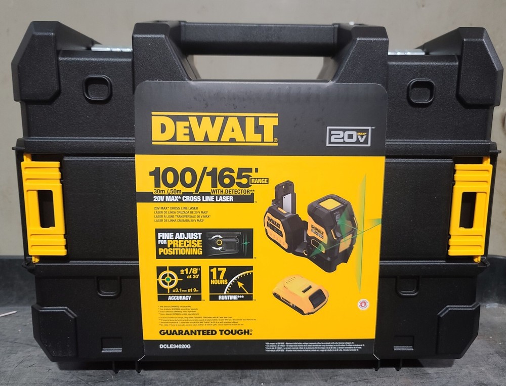 DEWALT DCLE34020G 20V MAX CROSS LINE LASER KIT
