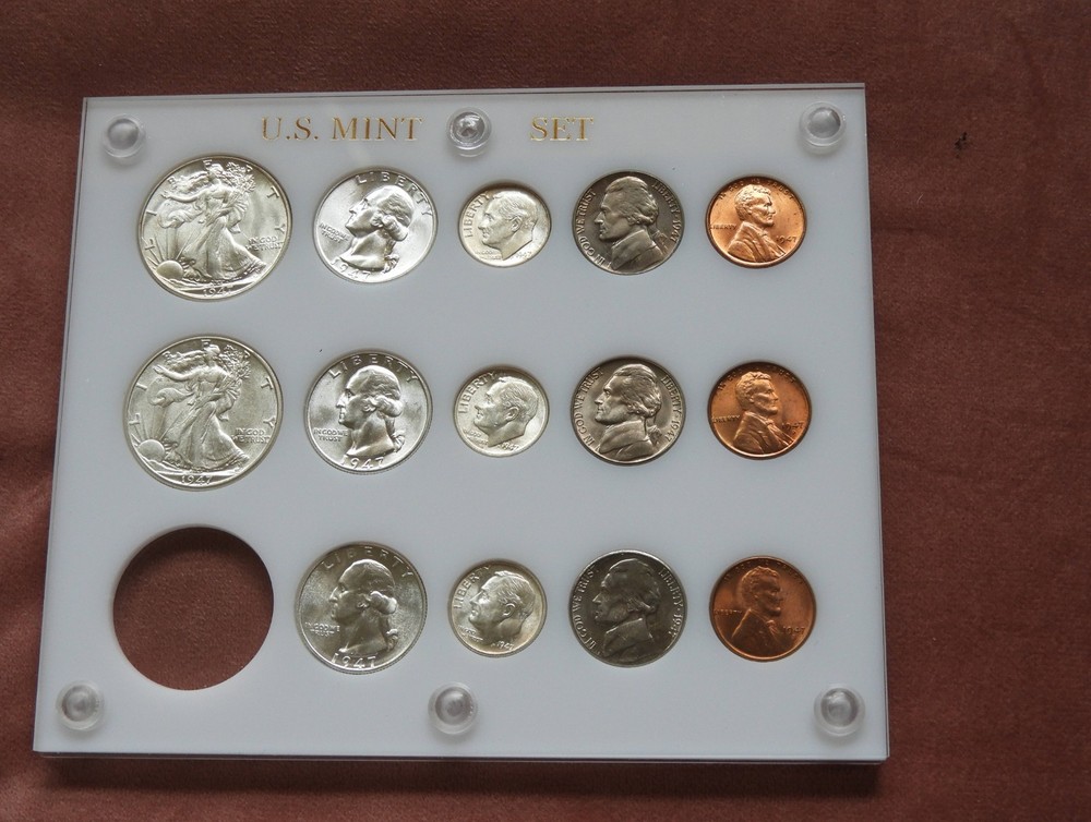 1947 PDS MINT  SET  SILVER UNCIRCULATED CHOICE-GEM-GORGOUS