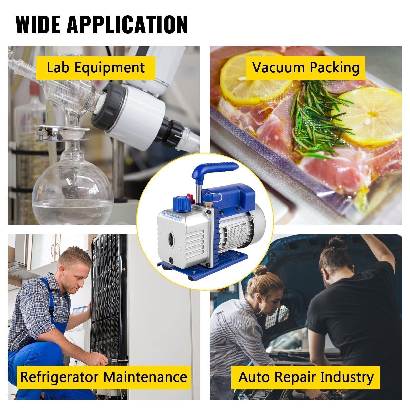 3 CFM Air Vacuum Pump HVAC Manifold Gauge Set AC A/C Refrigeration Kit SHIP NOW